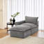 Upholstered Grey Chenille Modular Sectional Chaise Lounge with Removable Ottoman– Fully Compressed, No Assembly Required-1897707339-1897688184