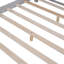 Lit plateforme double en bois avec éclairage à DEL intégré, tête de lit avec rangement et garde-corps-1516825711