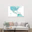 Watercolor Americas Map Contemporary City Wall Art Print 1 Piece Wrapped Canvas Wall Art-2120525670