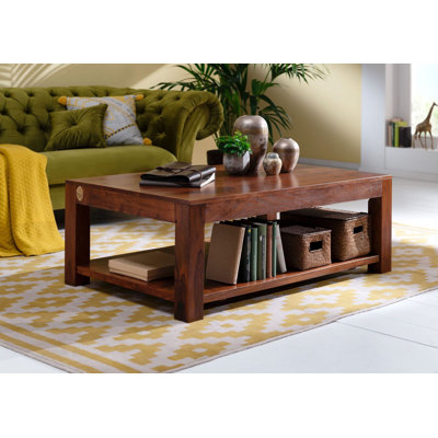 Oxford Solid Wood 4 Legs Coffee Table with Storage