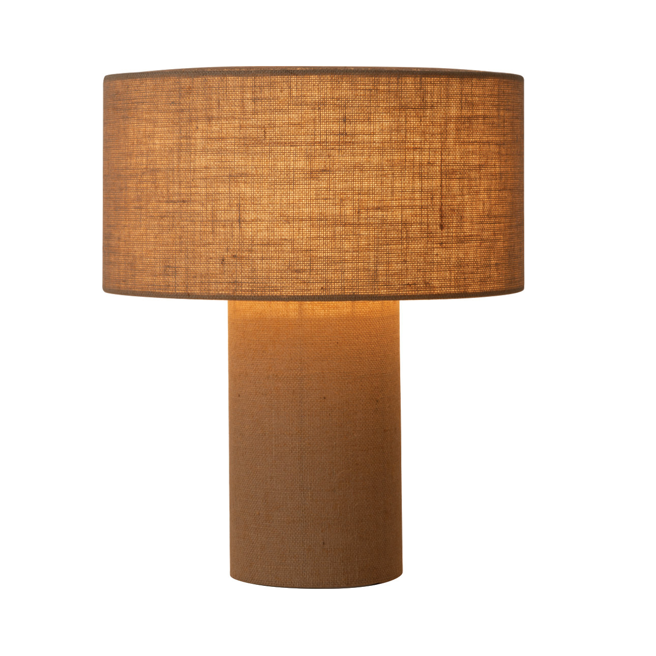 Dimmable Linen Table Lamp, Woven Burlap