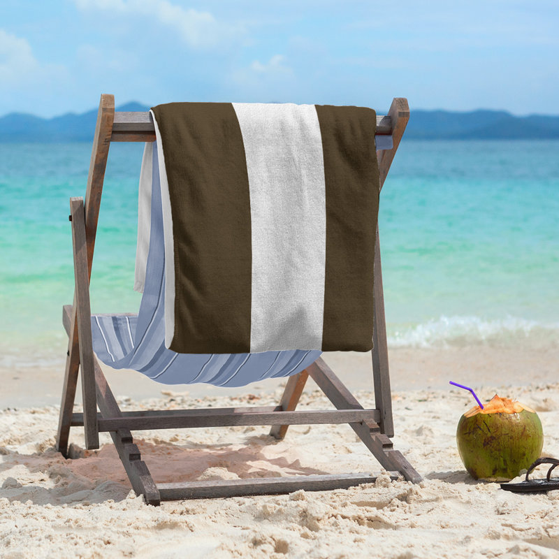 Cleveland Beach Towel, Brown/White