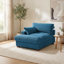Bentura Oversized Upholstered Beige Corduroy Chaise Lounge with Armrests & Throw Pillows-1650880628-1650880632