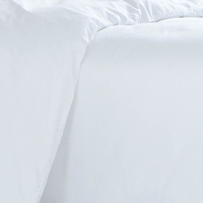 Mickinsey Rayon 2 Piece Duvet Cover Set, King Duvet Cover + 1 King Shams, White