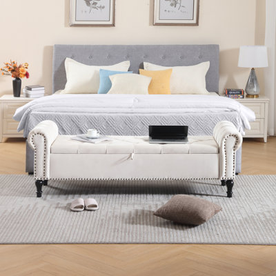 66.9'' Tufted Upholstered Storage Bench