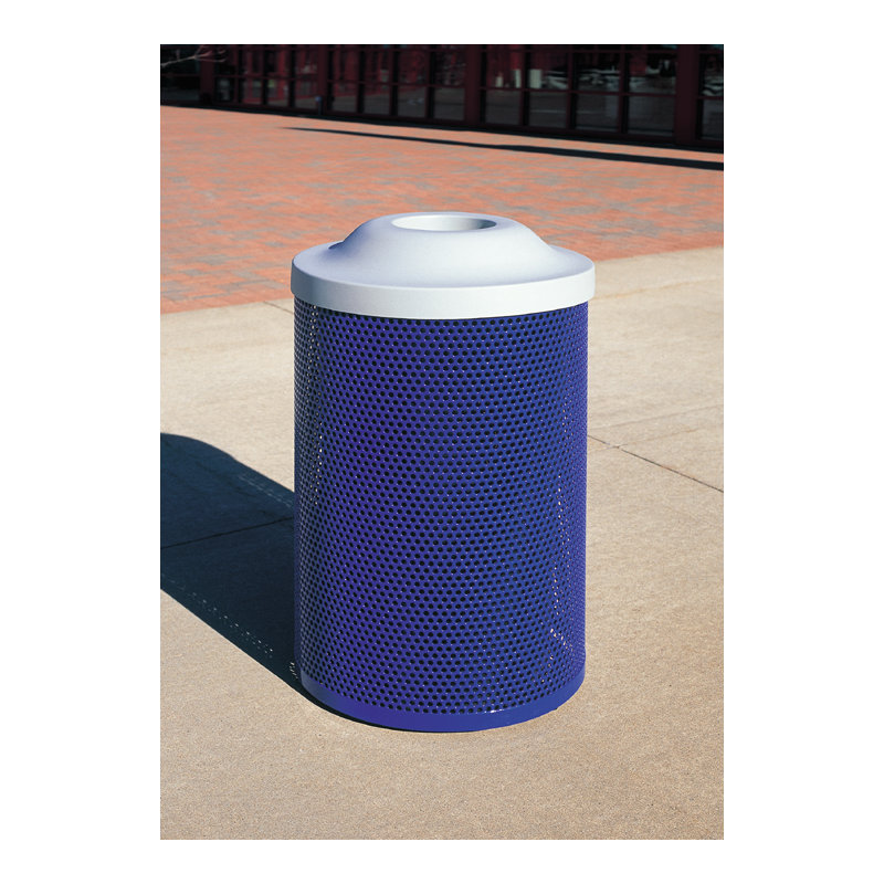 Poubelle en acier 41 gallons, Bleu