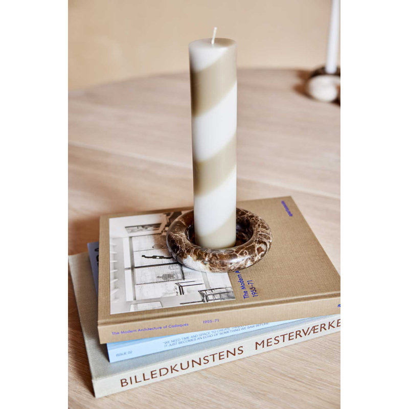 Candy Unscented Pillar Candle, Gray