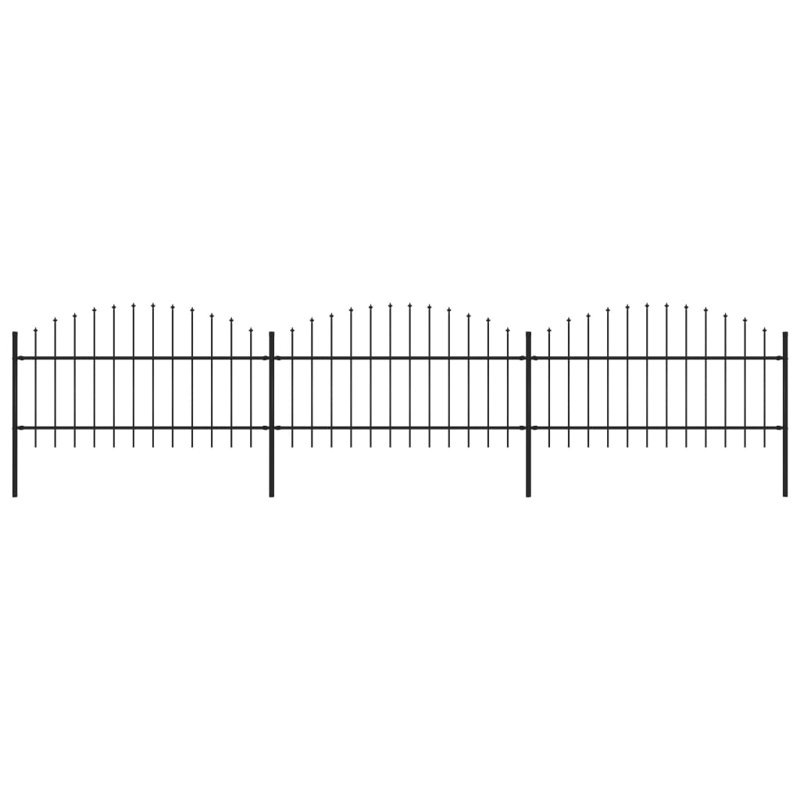 Clôture en métal noir Kimmswick, H 4,1 pi x l 16,7 pi