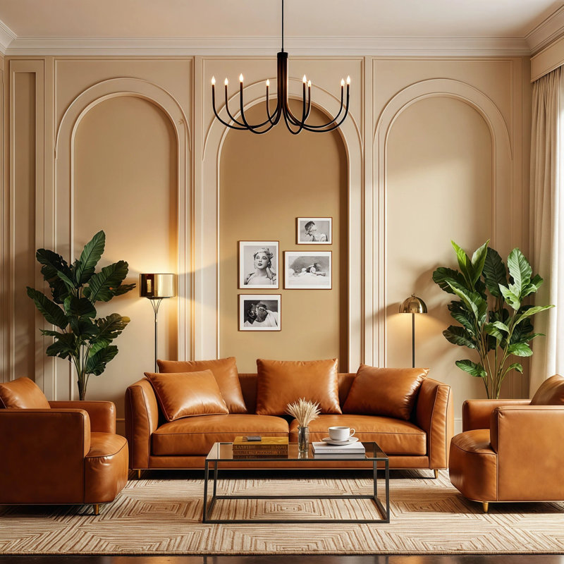 8-Light Dimmable 44"W Oversized Chandelier