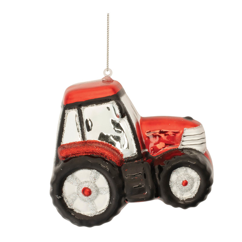 Ornement de tracteur en verre scintillant