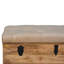Coffre de rangement en cuir beige