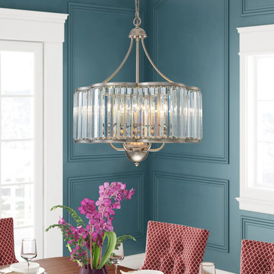 6 - Light Elegant Floral Like Drum Crystal Chandelier