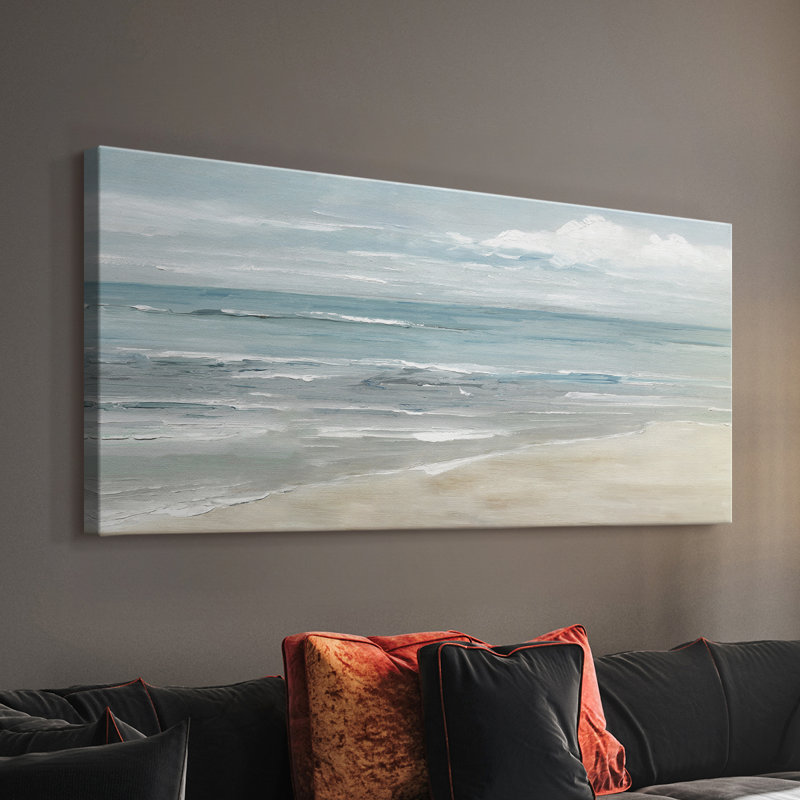 Plage douce et douce - Toile tendue avec châssis - Prêt à accrocher, H 24 po x l 48 po