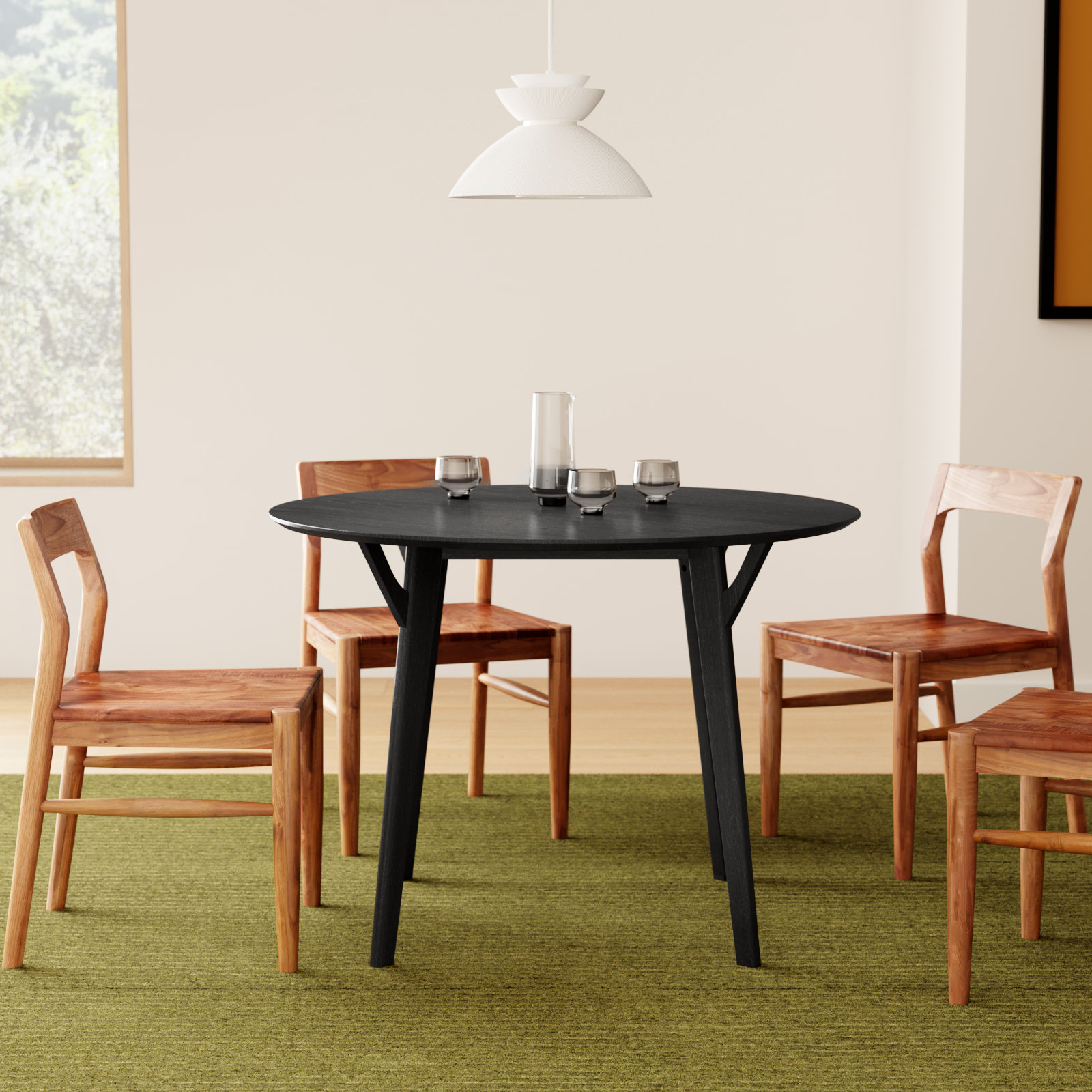 Evanston 42" Dining Table, Black