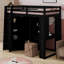 Lit mezzanine avec grande armoire intégrée, bureau-1135085070