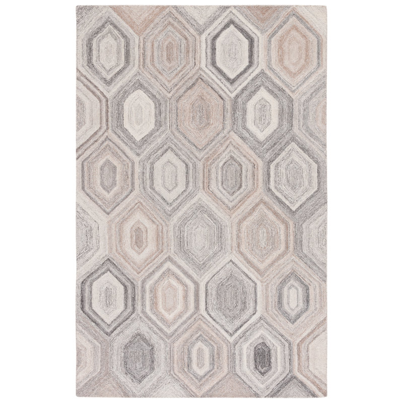 Isbella Hand Tufted Wool Geometric Rug, Rectangle 5' x 8'