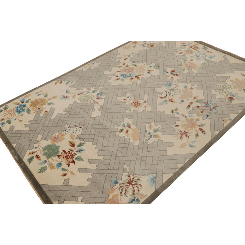 One-of-a-Kind Hand Knotted Area Rug, Rectangle 9'9" x 14'2"