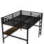 Metal Loft Bed With Power Outlet And LED Lighted, Space-Saving, Noise Reduced-1217593931