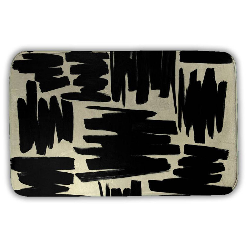 Deconstructed stripes Bath Mat with Non-Slip Backing - Quick Dry Memory Foam Bathroom Rug - Absorbent - Modern Plush Spa-Style - Machine Washable