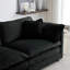 Modulaire en forme de U pour le salon: canapé convertible 5 places avec canapé en chenille noir