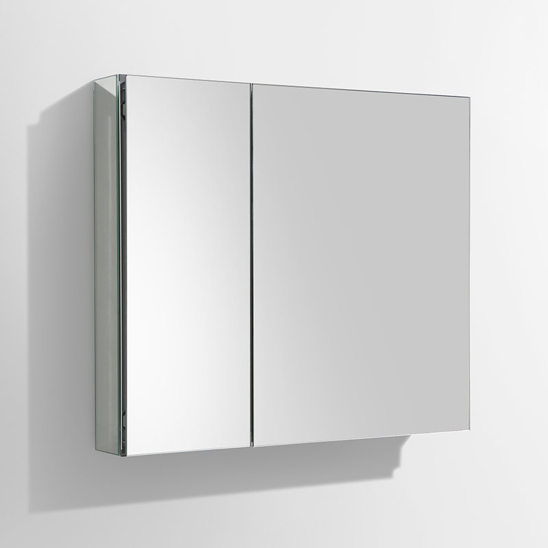 Modern Frameless Rectangular Surface Mount Medicine Cabinet Mirror