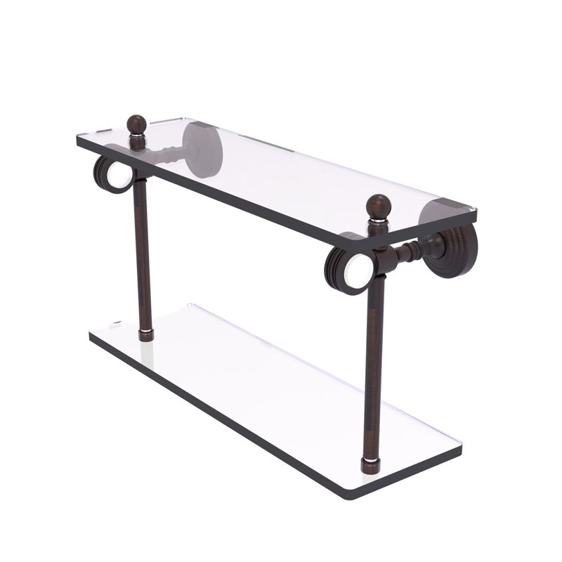 Étagère à 2 niveaux Jarrell, H 5,12 po x l 16 po x p 9,3 po, Bronze vénitien