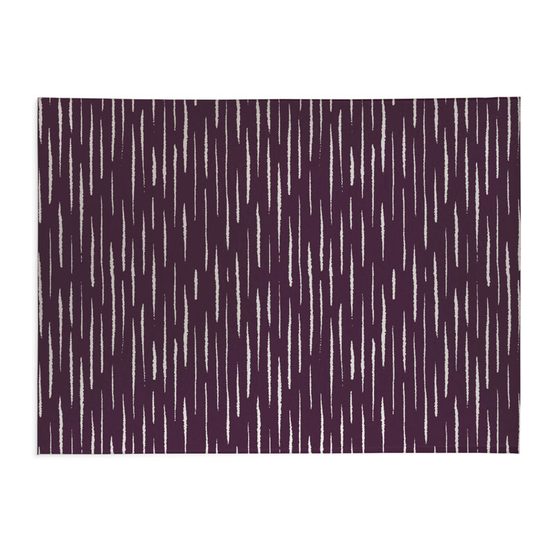 Tapis de cuisine à profil bas Lak, Aubergine, Rectangle 5 pi x 7 pi