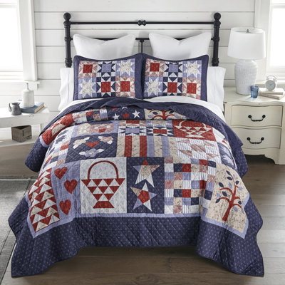 Ensemble de courtepointe pour grand lit 3 pièces Donna Sharp County Fair
