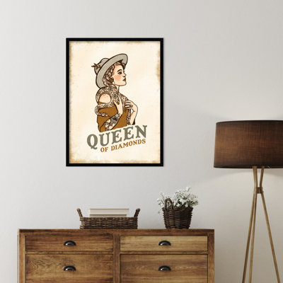 Queen of Diamonds No. 2 by Wilhelmina Wood Framed Wall Art Print
