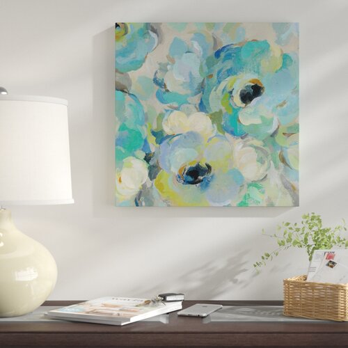 Red Barrel Studio® 'Fresh Teal Flowers III' Acrylic Painting Print ...