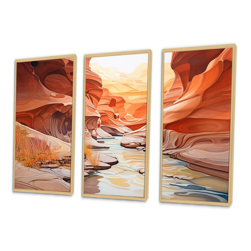 Ensemble de salon Canyon Antelope, H 40 po x l 60 po x P 1 po, Cadre naturel flottant
