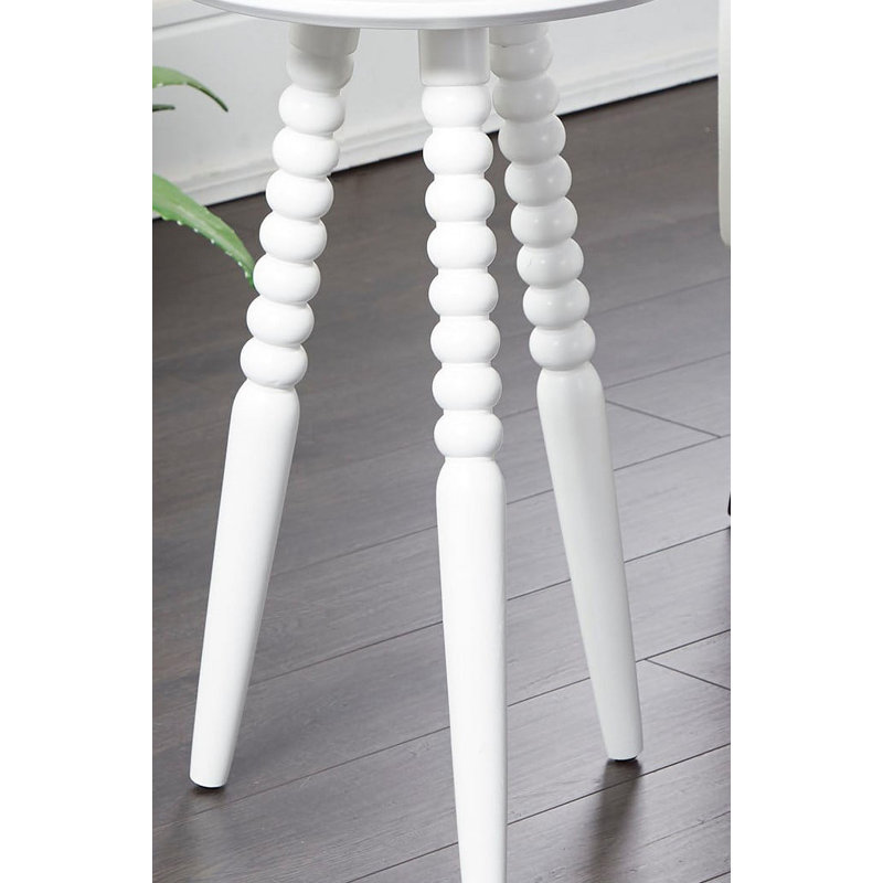 Mitchelle Round Accent End Table - White