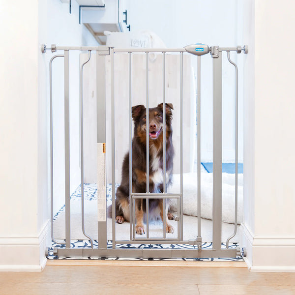 Metal Pressure Mounted Pet Gate With Door Carlson Pet Products 