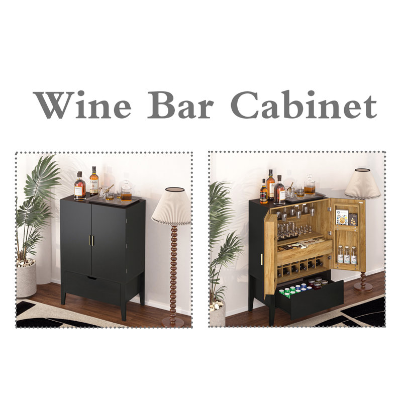 Wine Bar Cabinet, Black