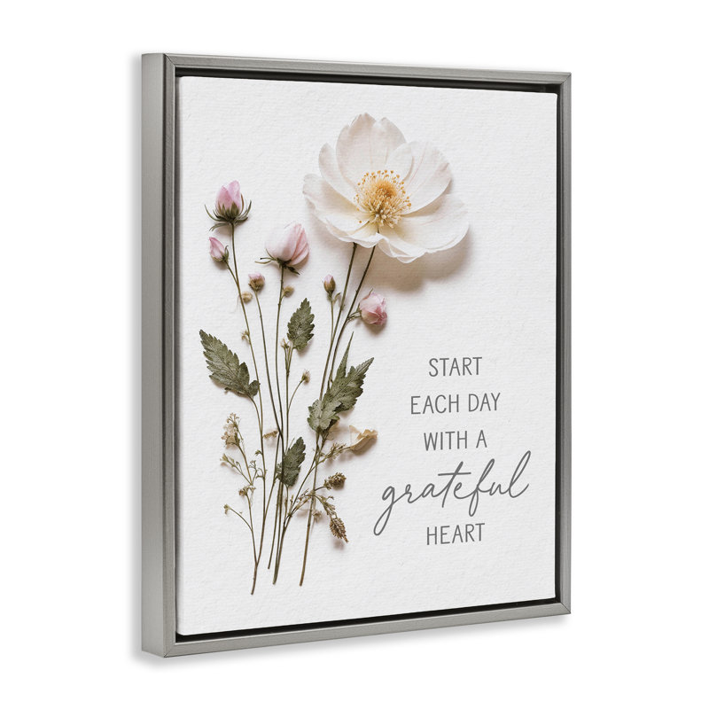Cadre flottant Grateful Heart, Cadre flottant gris lustré, H 21 po x l 17 po