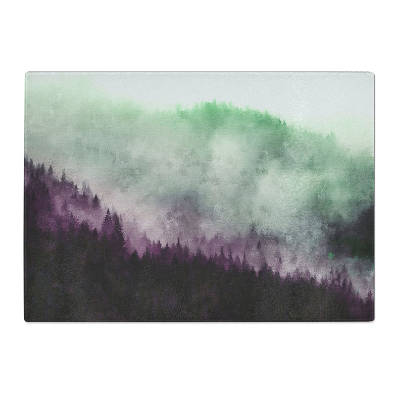 Tempered Glass Foggy Forest Chopping Board, 20 cm x 28.5 cm
