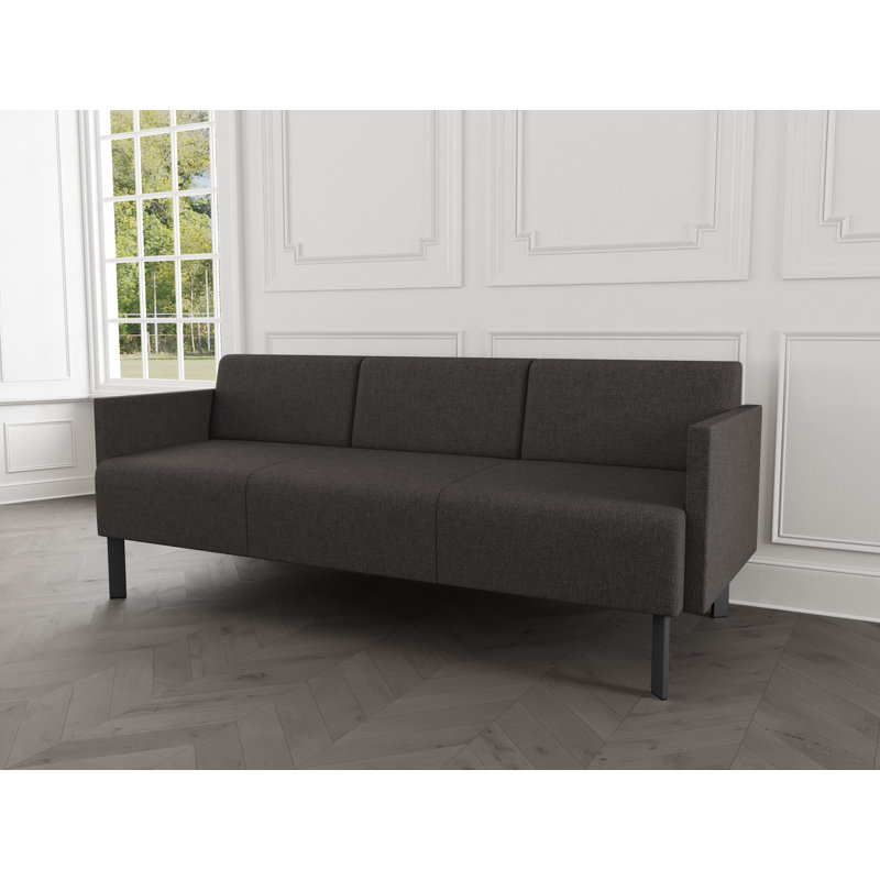 Luxe Lounge Reception Sofa, Charcoal Steel, Archetype Smoke