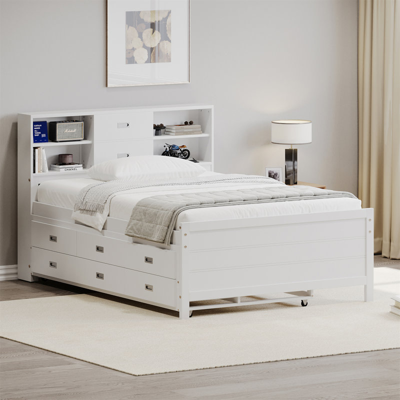 Bed With Drawer Design, White