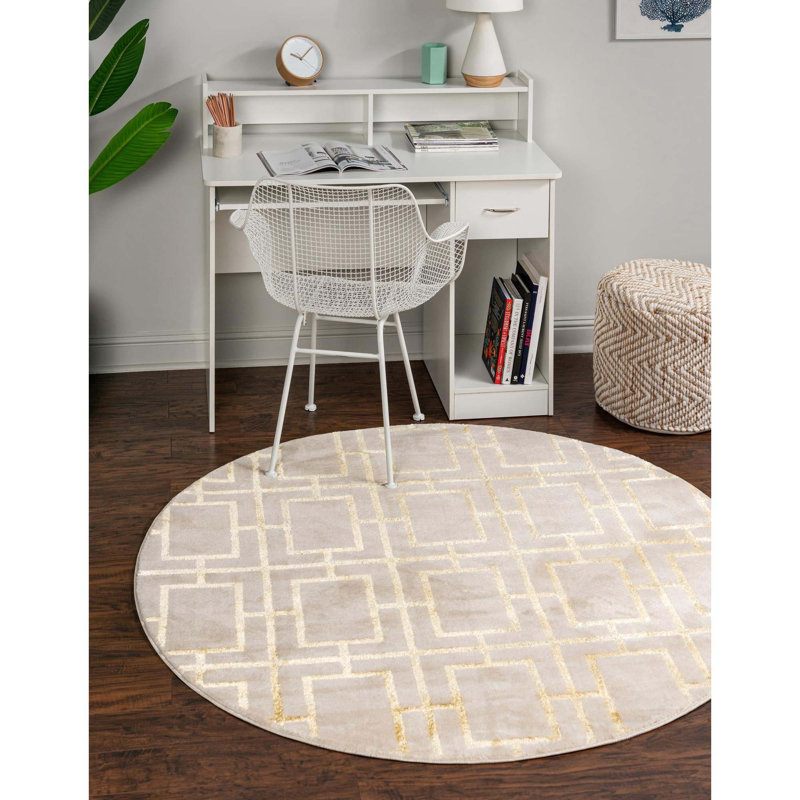 Corando Geometric Indoor Rug, Round 3'1"