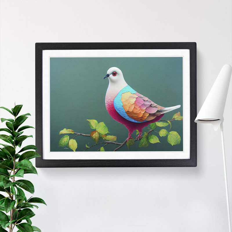 Cosmopolitan Dove Bird - Framed Print, Black Framed, 34cm H x 46cm W x 2cm D