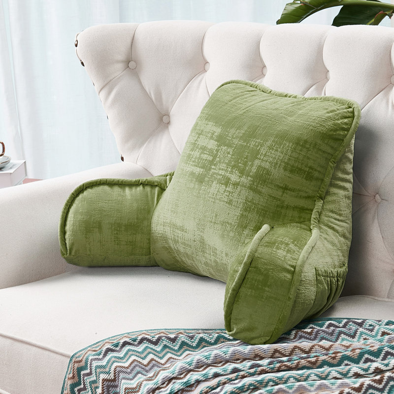 Textured Velvet Bedrest Pillow Cover & Insert, Calla Green