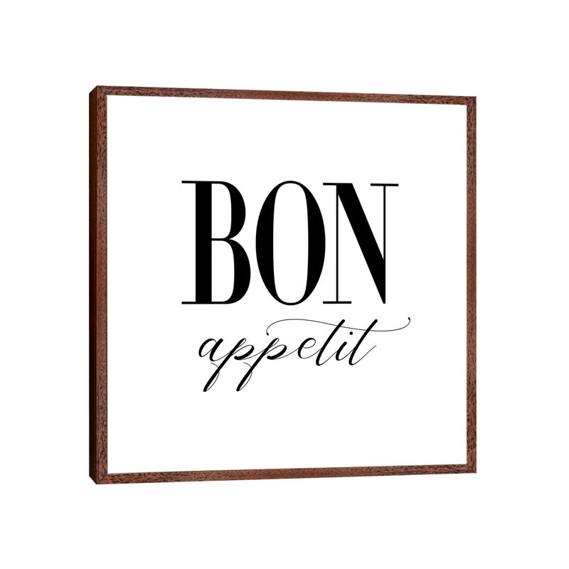 Bon Appetit by Nouveau Prints - Print on Canvas, Classic Wood Framed Canvas, 45.72cm H x 45.72cm W x 3.81cm D