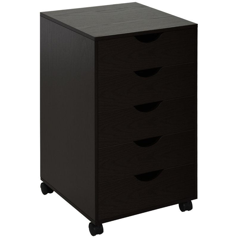 Brown 5 Drawer File Cabinet With Easy Access - Convenient Storage For Office And Home Nordic Design A Functional & Solution