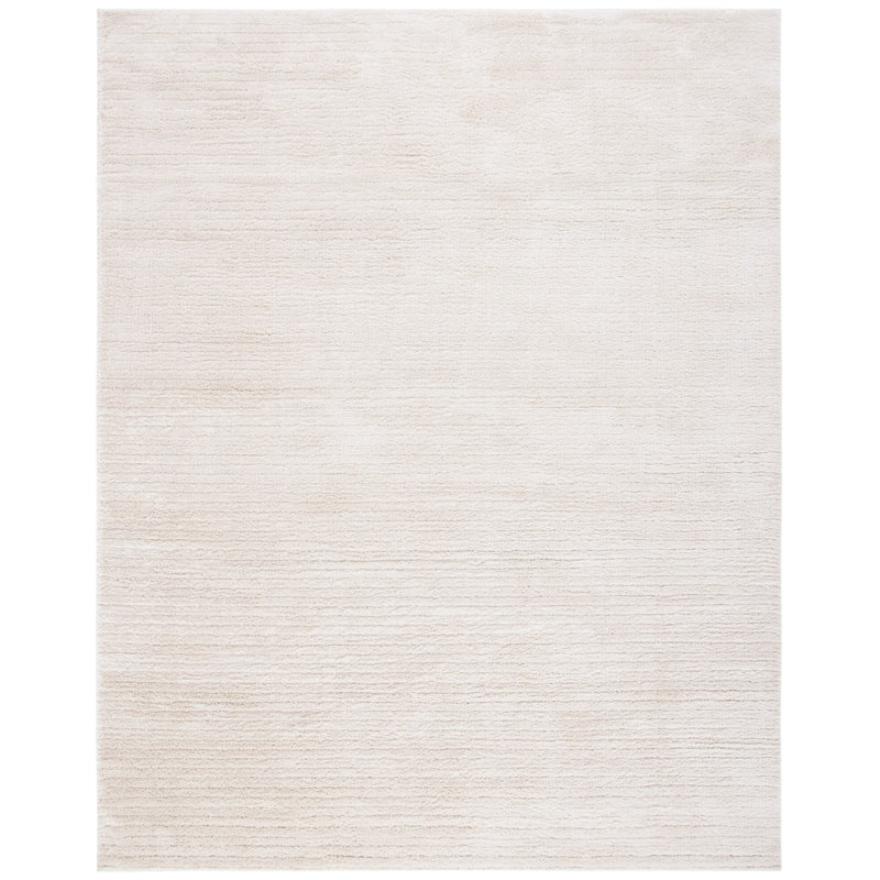 Ivory Shag Elegance 4' x 6' Hand-Knotted Synthetic Area Rug