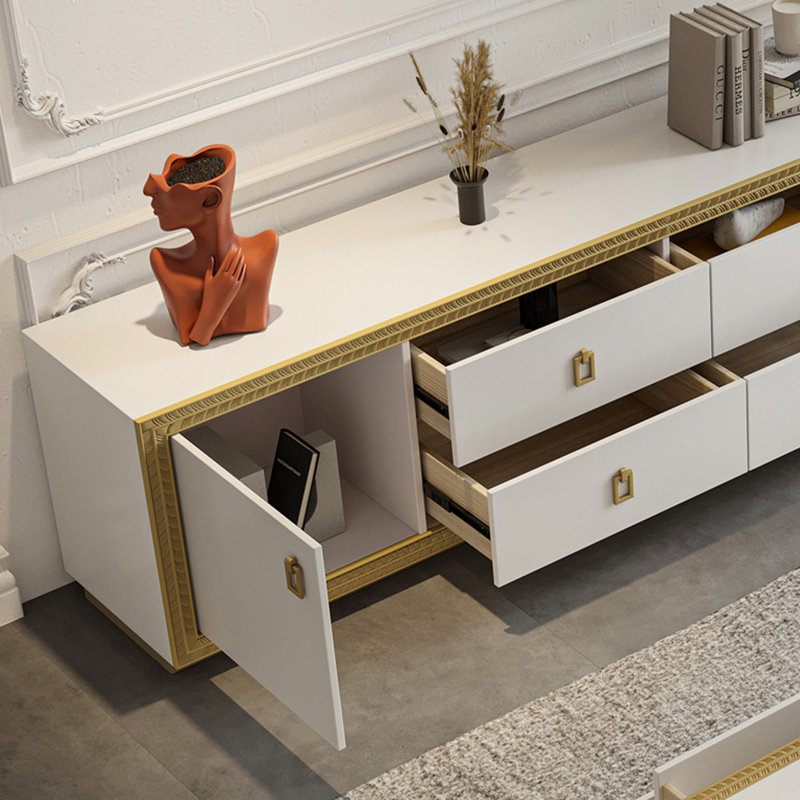 Solid Wood TV Stand with Large Storage