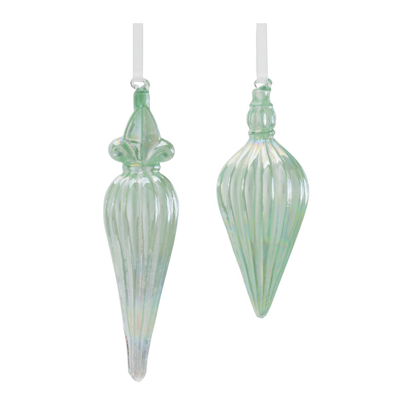 Ornement en verre irisé (ensemble de 12)