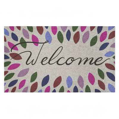 Stupell Industries Jewel Tones Patterned Welcome Outdoor Door Mat, Design By Caroline Alfreds, 30"