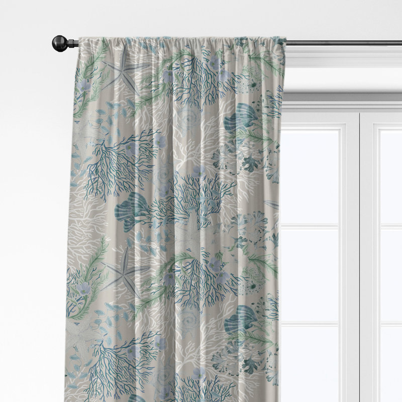 Ensemble de 2 rideaux en coton Under The Sea, L 50 po x L 216 po