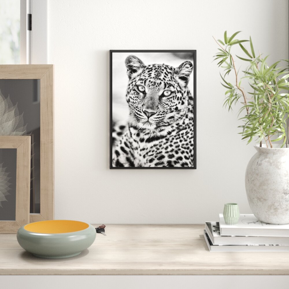 Gerahmtes Wandbild schöner Leopard