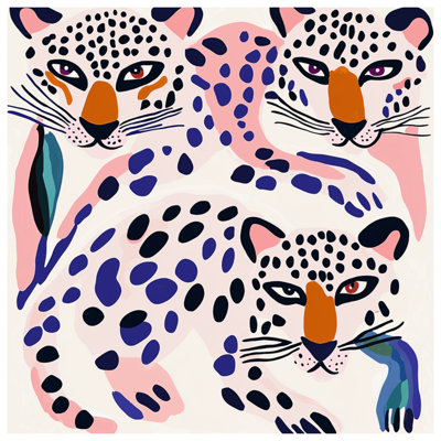 Abstract Leopards Illustration Wall Tapestry - Leopard Wall Decor